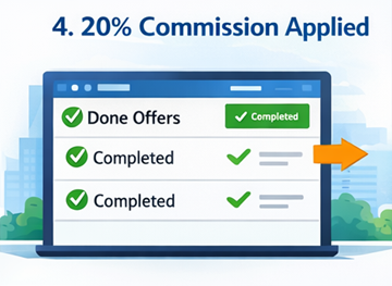 Détail de facture montrant le calcul automatique d’une commission de 20 pour cent sur la plateforme ExusTrans